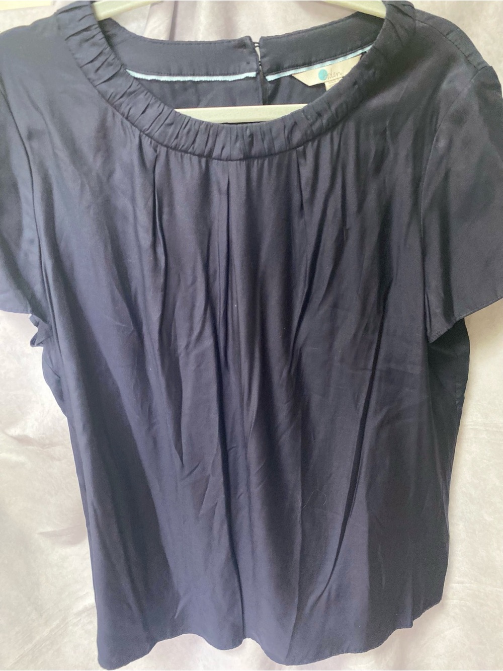 Boden Womens Silk Blend Blouse. Size 14 Navy